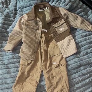 Kith Kids Beige Quilted Jacket & pants
